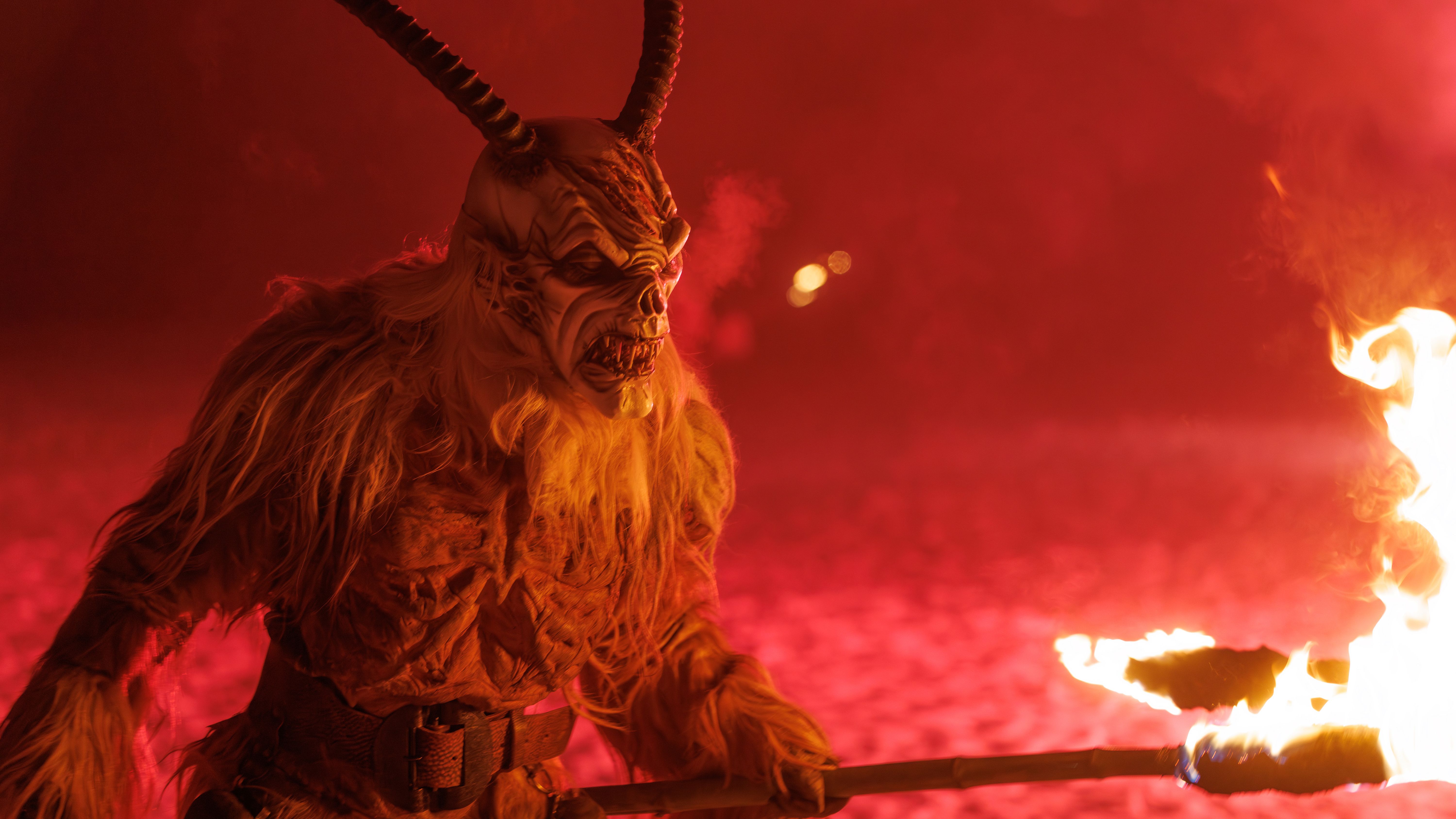 TARVISIO, ITALY - DECEMBER 05: The Krampus of the Flagellum group perform near the upper lake of Fusine on December 05, 2025 in Tarvisio, Italy. Saint Nicholas and the Krampus are folkloric figures from the Alps, where on the night of December 5 (the eve of Saint Nicholas Day), the saint rewards good children with sweets, while his demonic helpers, the Krampus (horned, hairy, and noisy creatures), scare and symbolically punish the bad ones, in a tradition that mixes Christianity and pagan rituals, especially in South Tyrol, Austria, and Friuli. (Photo by Stefano Mazzola/Getty Images)