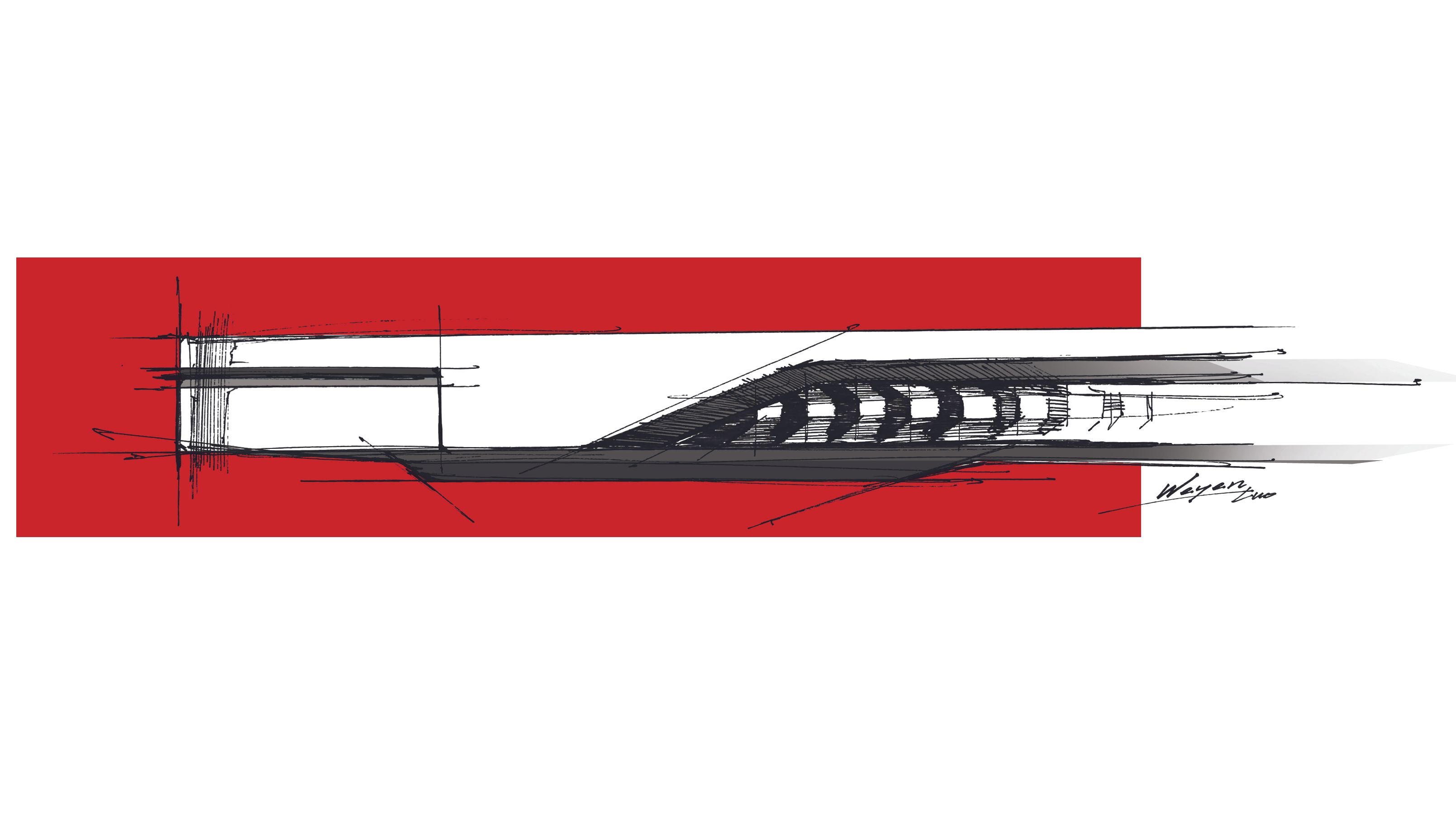HP Limited Edition Scuderia Ferrari AI PC design sketches