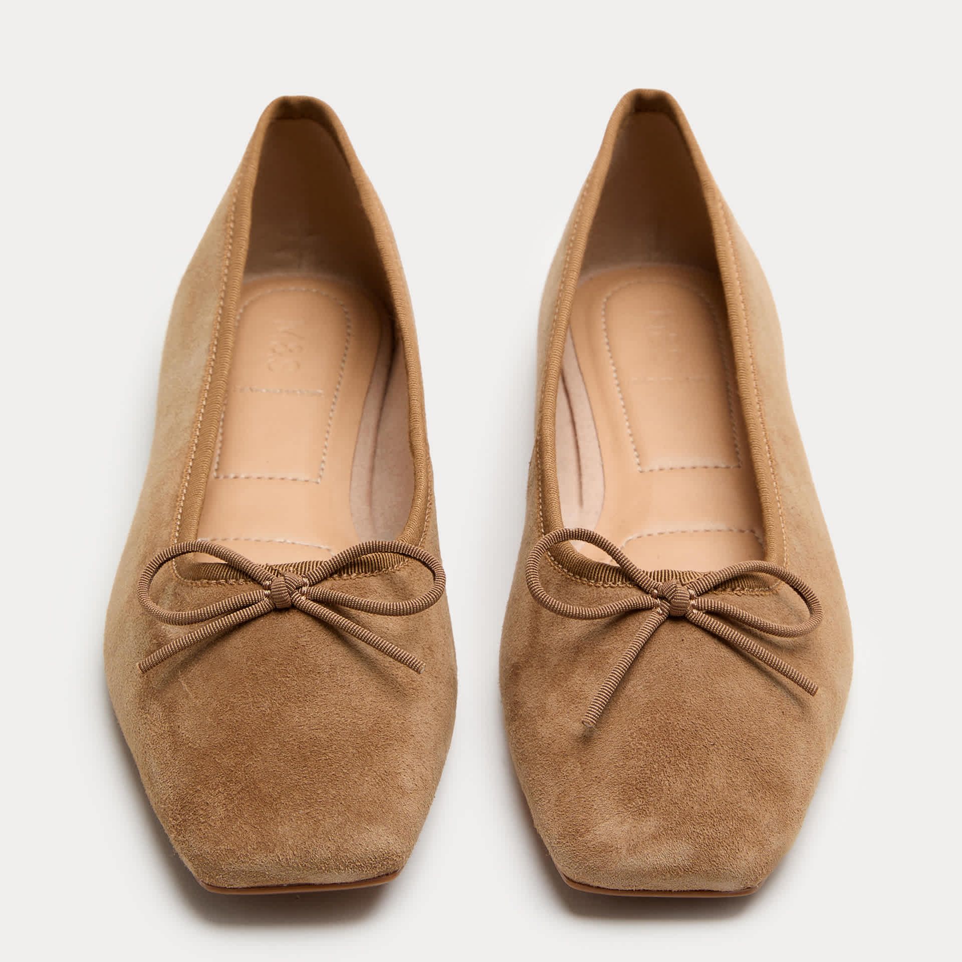 Suede Flat Square Toe Ballet Pumps