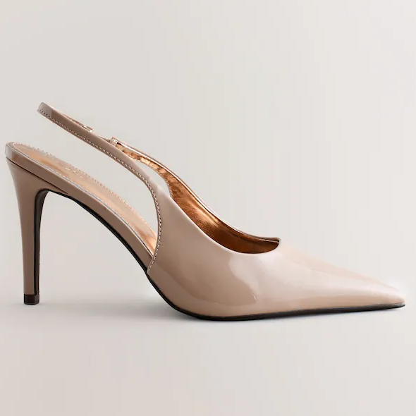 Next, Nude Point Toe Slingback Heels