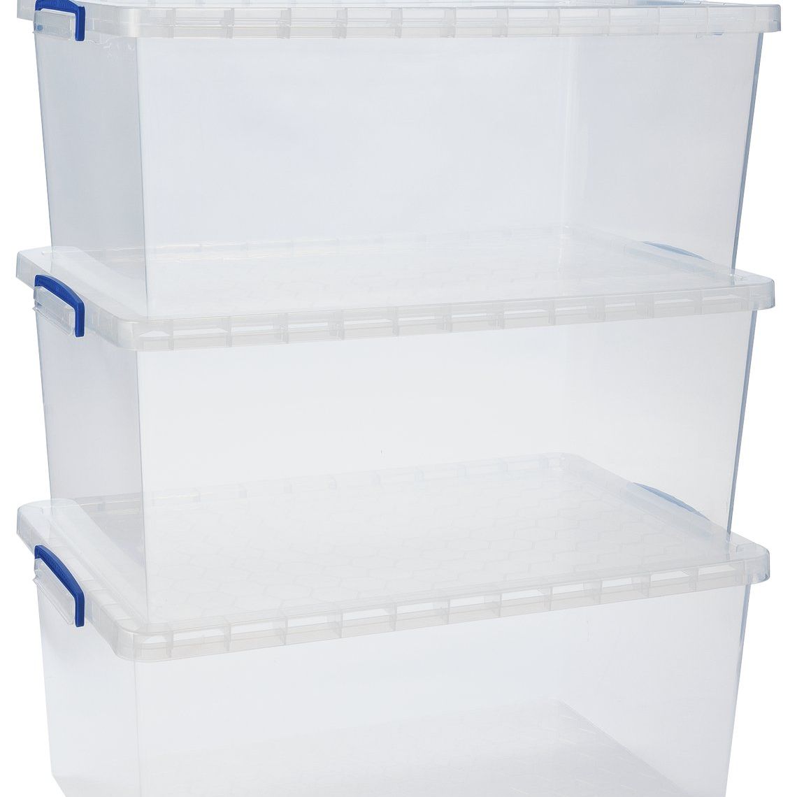 Really Useful 3 X 62l Plastic Storage Boxes - Clear