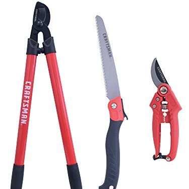 Craftsman Cmxmkit0170 Tree &amp;amp; Shrub Pruning Set With Bypass Pruning Shears, Bypass Lopper and Folding Pruning Saw