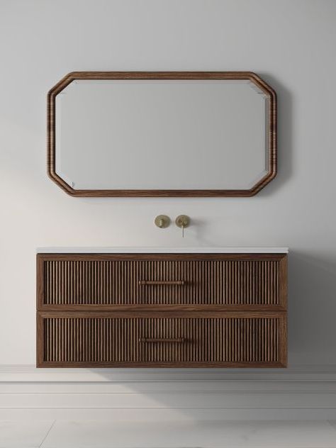 Park Lane Vanity Unit &amp;amp; Stone Basin 1000mm Walnut