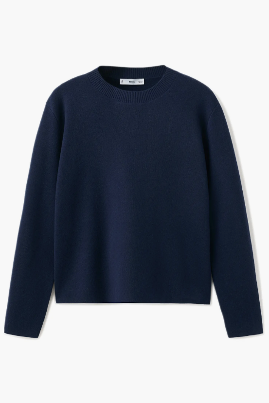 MANGO, Fine Knit Crewneck Sweater