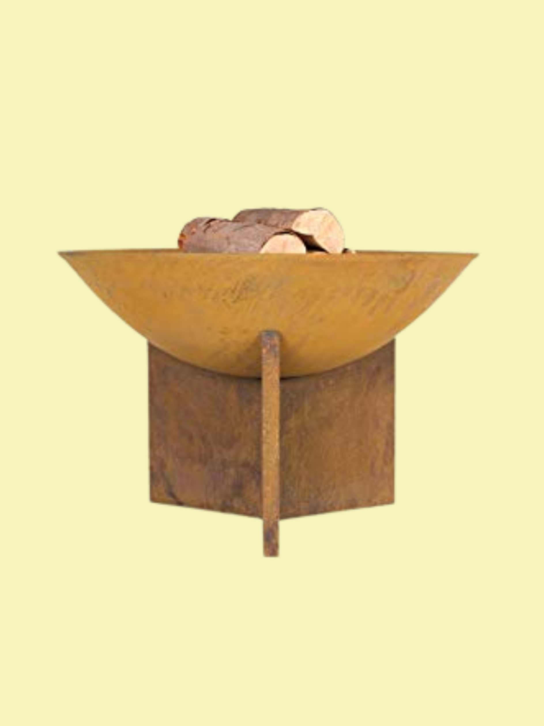 La Hacienda Kala Oxidised Firepit - Patio Heater - Log Burner - 360 View, Natural Rusted