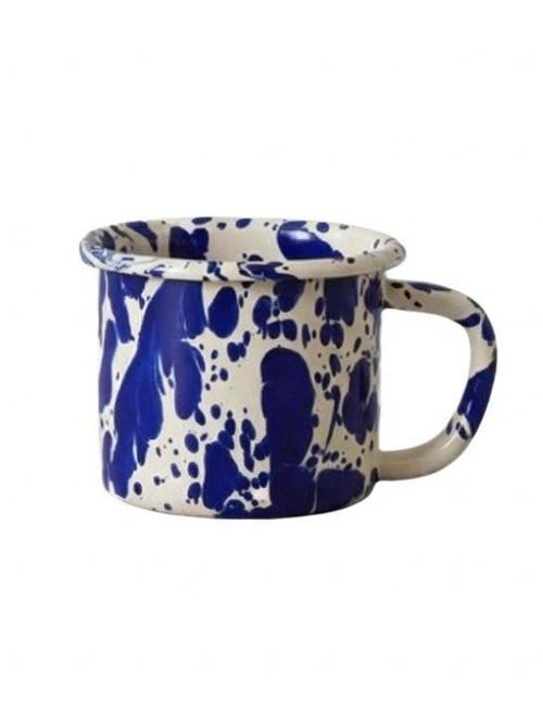Splatter Enamel Mug | Cream/blue