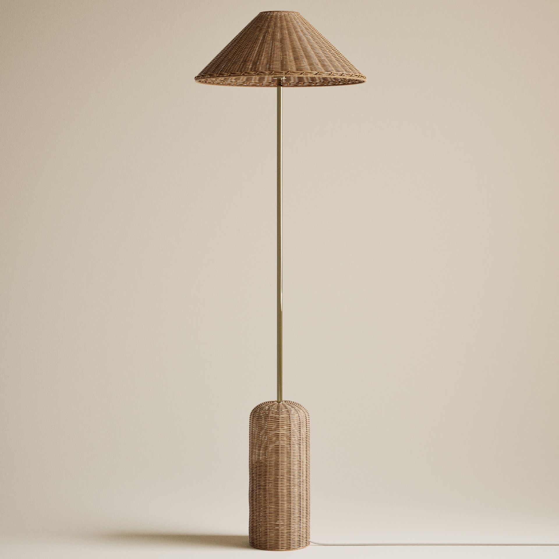 Lotus Rattan Floor Lamp