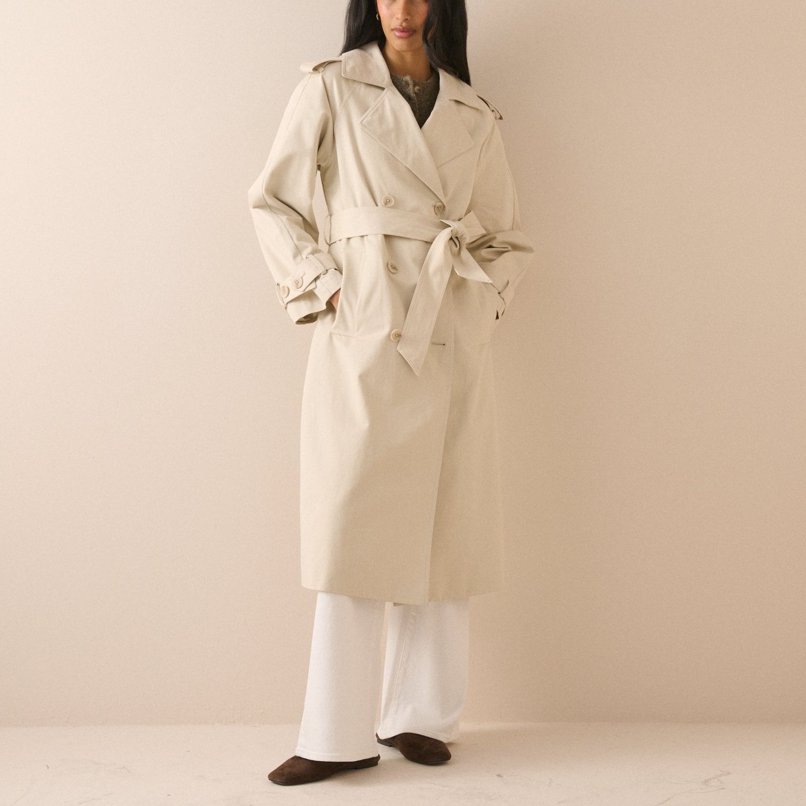 Cream Okasan Trench Coat