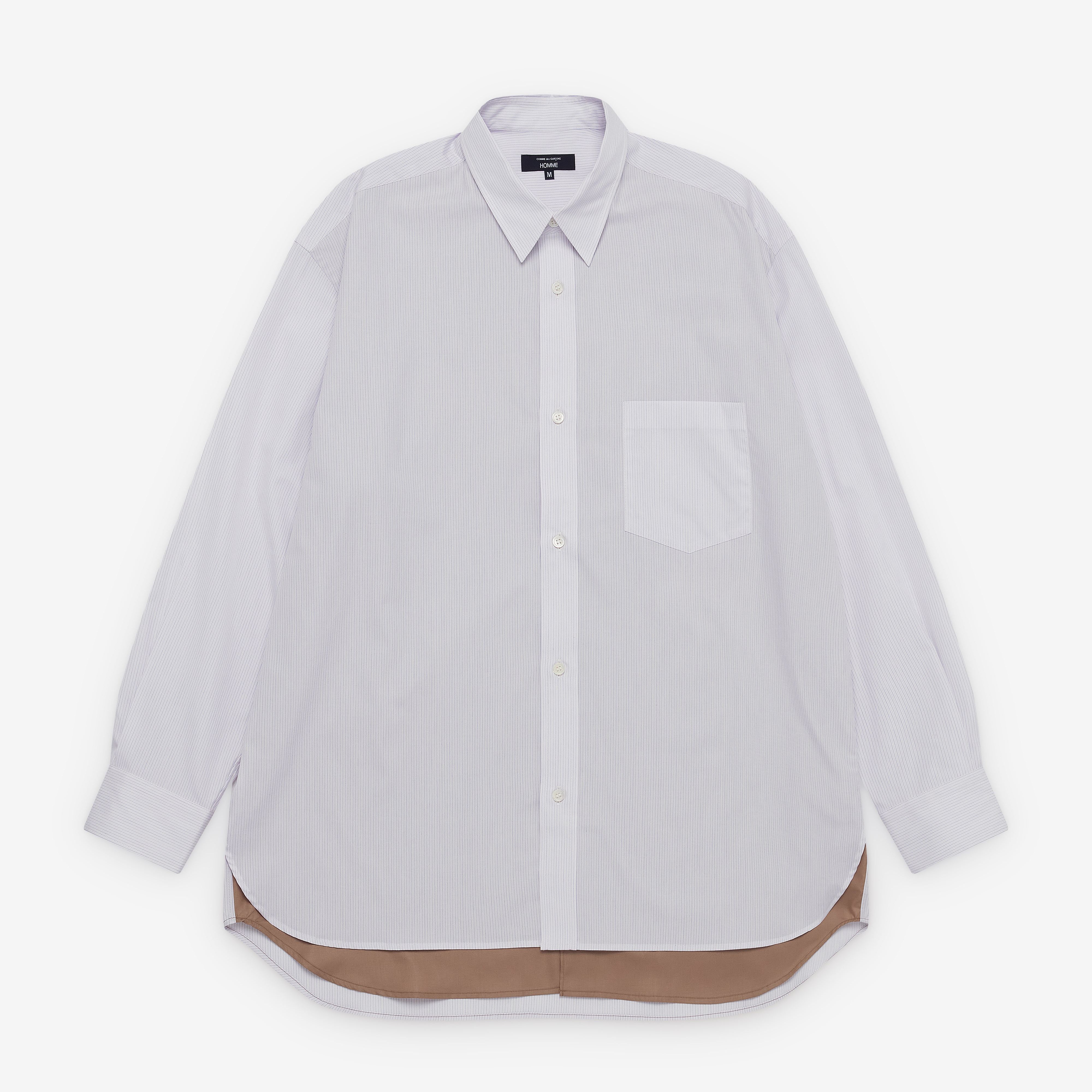 Cdg Homme - Men's Double Collar Shirt - (white/brown)
