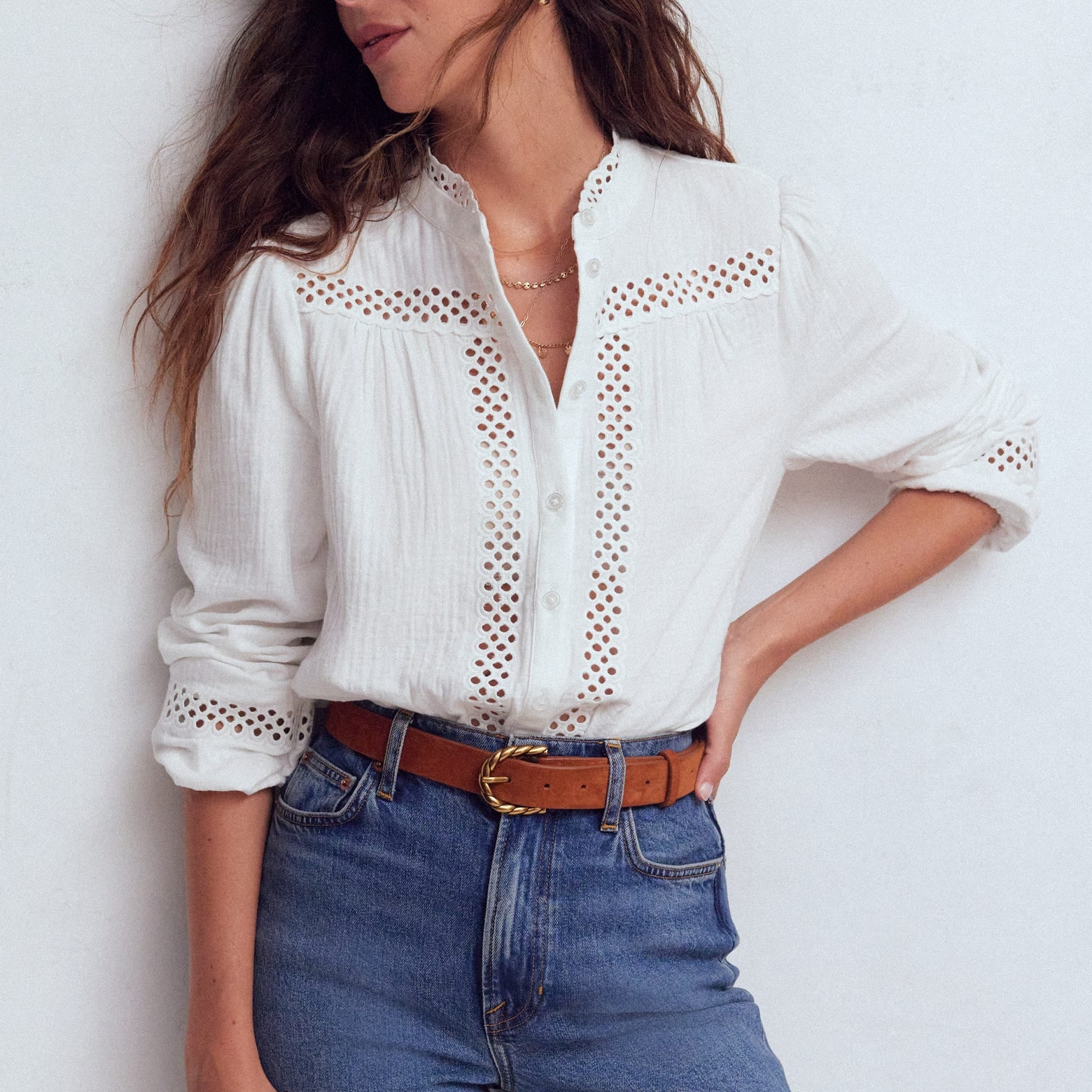 Boden, white button up shirt