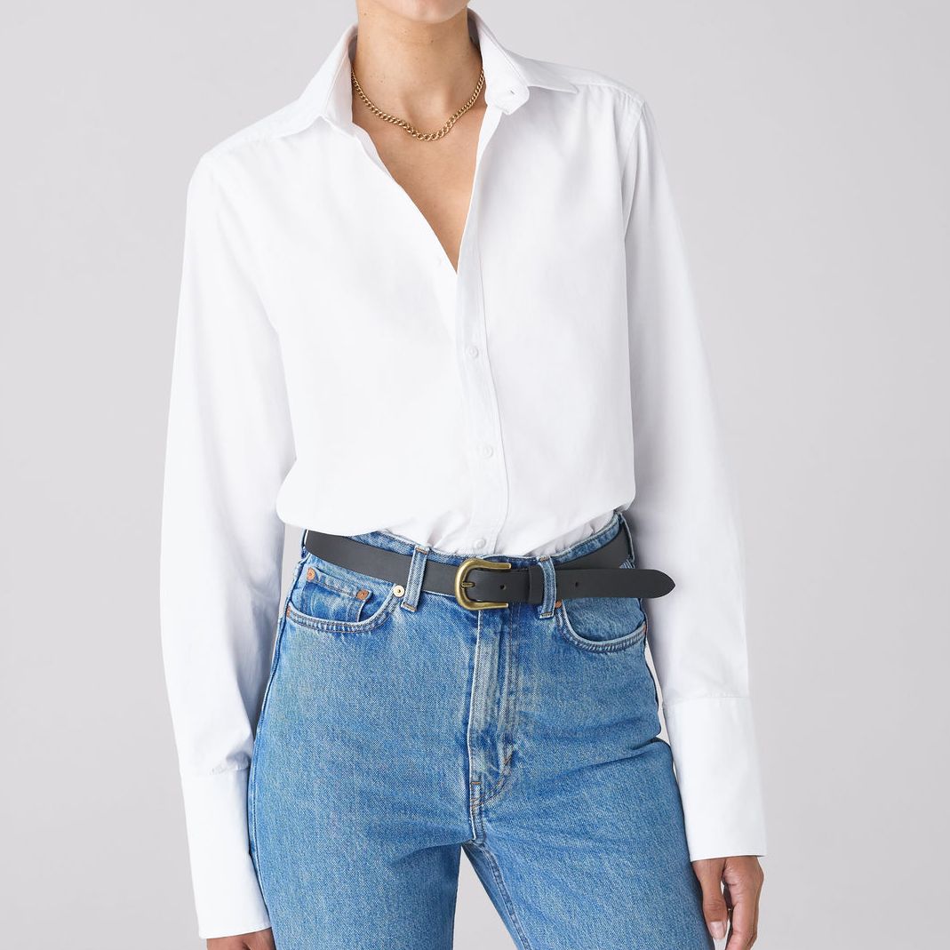 The Boyfriend Exaggerated Cuff: Fine Poplin, White