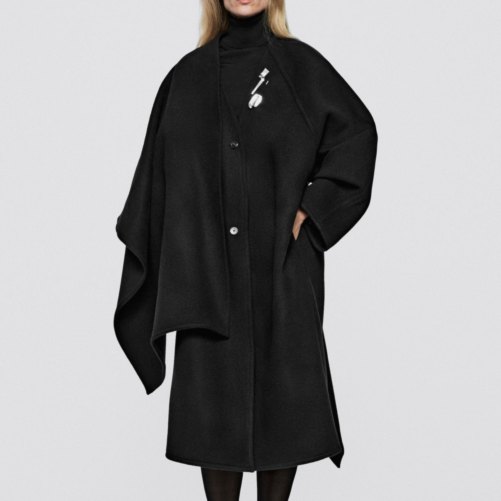 Wool and Cashmere Blend Cape Coat - Limited Edition