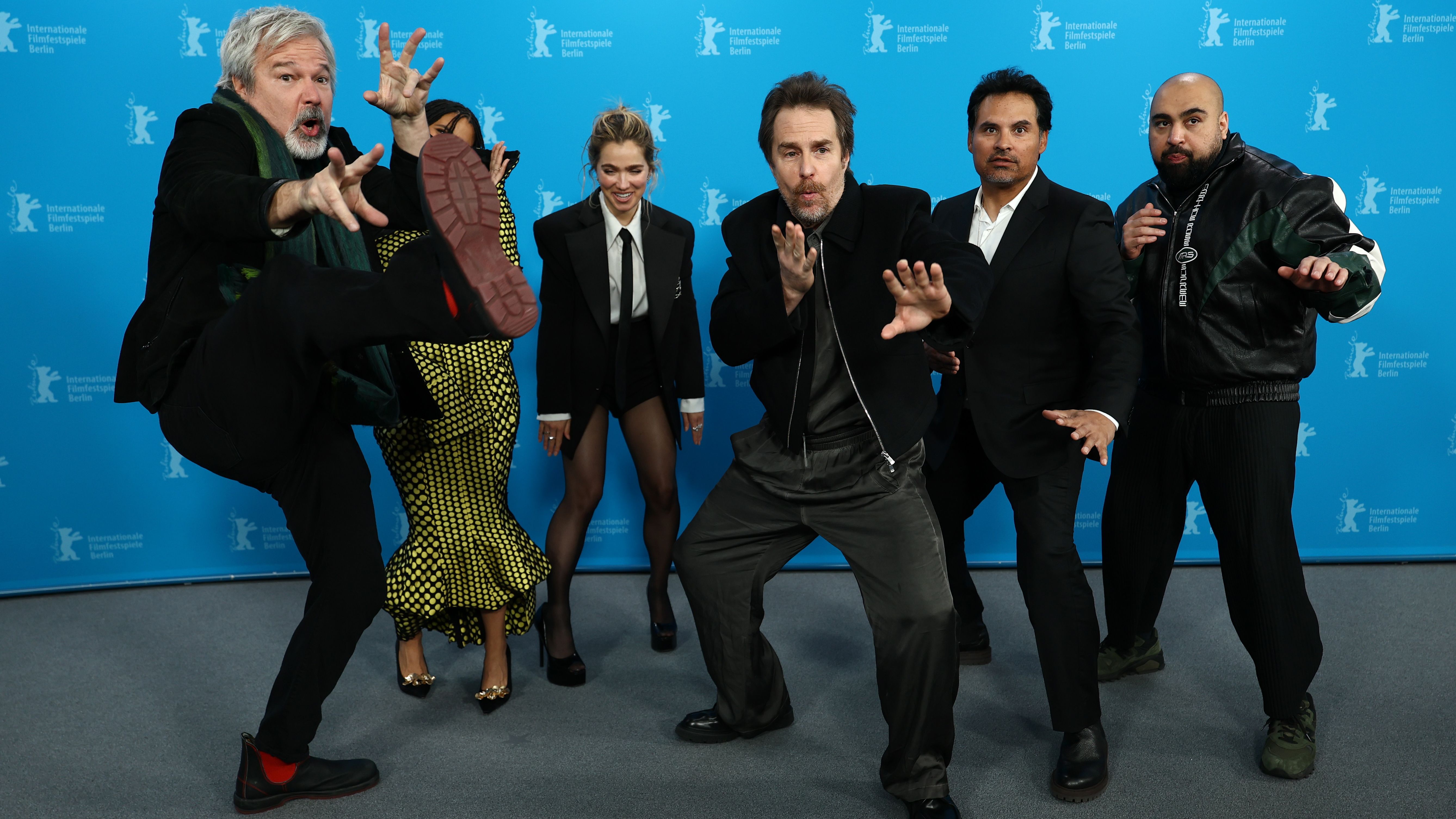 BERLIN, GERMANY - FEBRUARY 13: Gore Verbinski, Zazie Beetz, Haley Lu Richardson, Sam Rockwell, Michael Pe&amp;ntilde;a and Asim Chaudhry pose at the &amp;quot;Good Luck, Have Fun, Don't Die&amp;quot; photocall during the 76th Berlinale International Film Festival Berlin at Grand Hyatt Hotel on February 13, 2026 in Berlin, Germany.