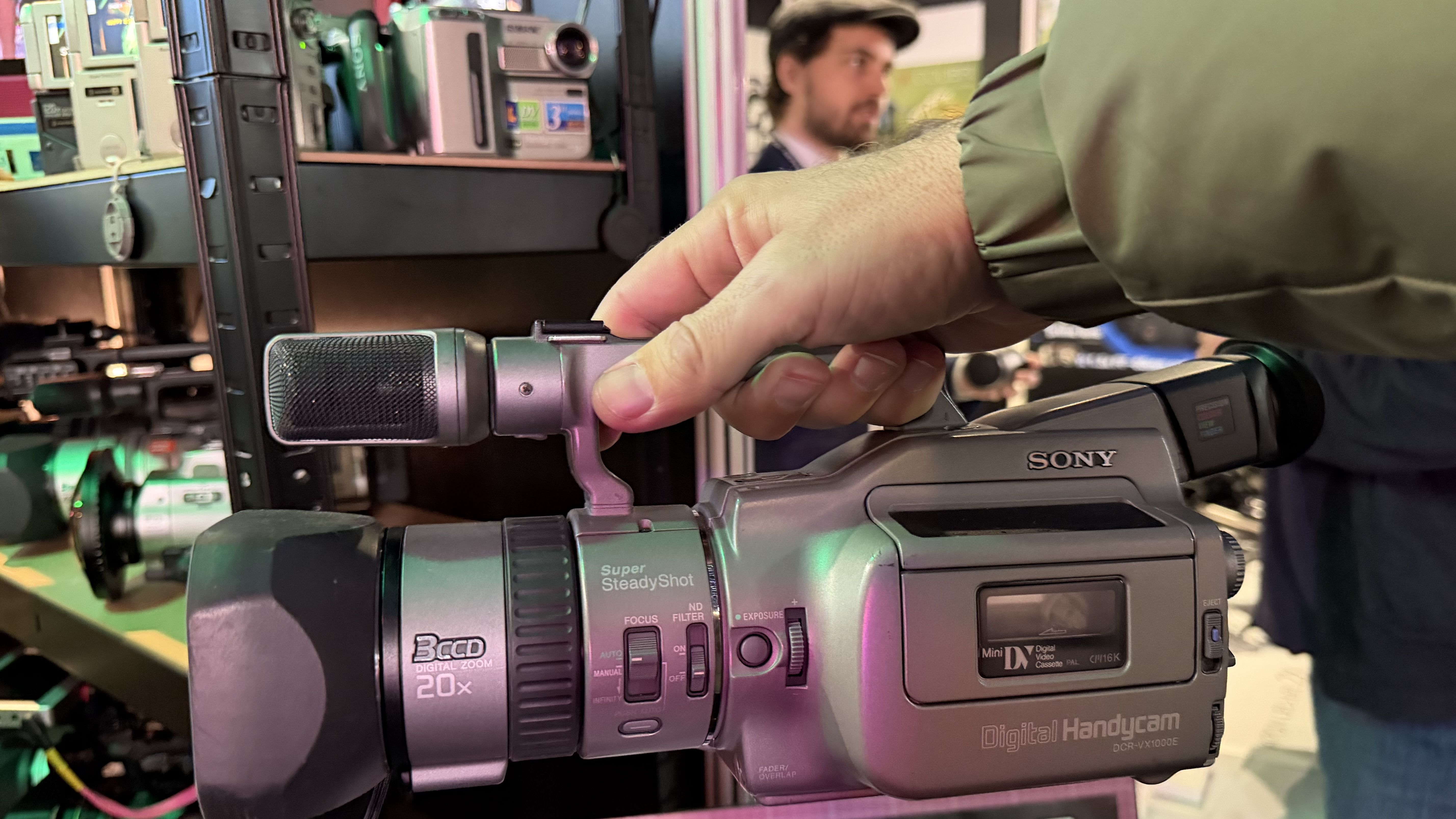 Adam Juniper holding a Sony Handycam 3CCD