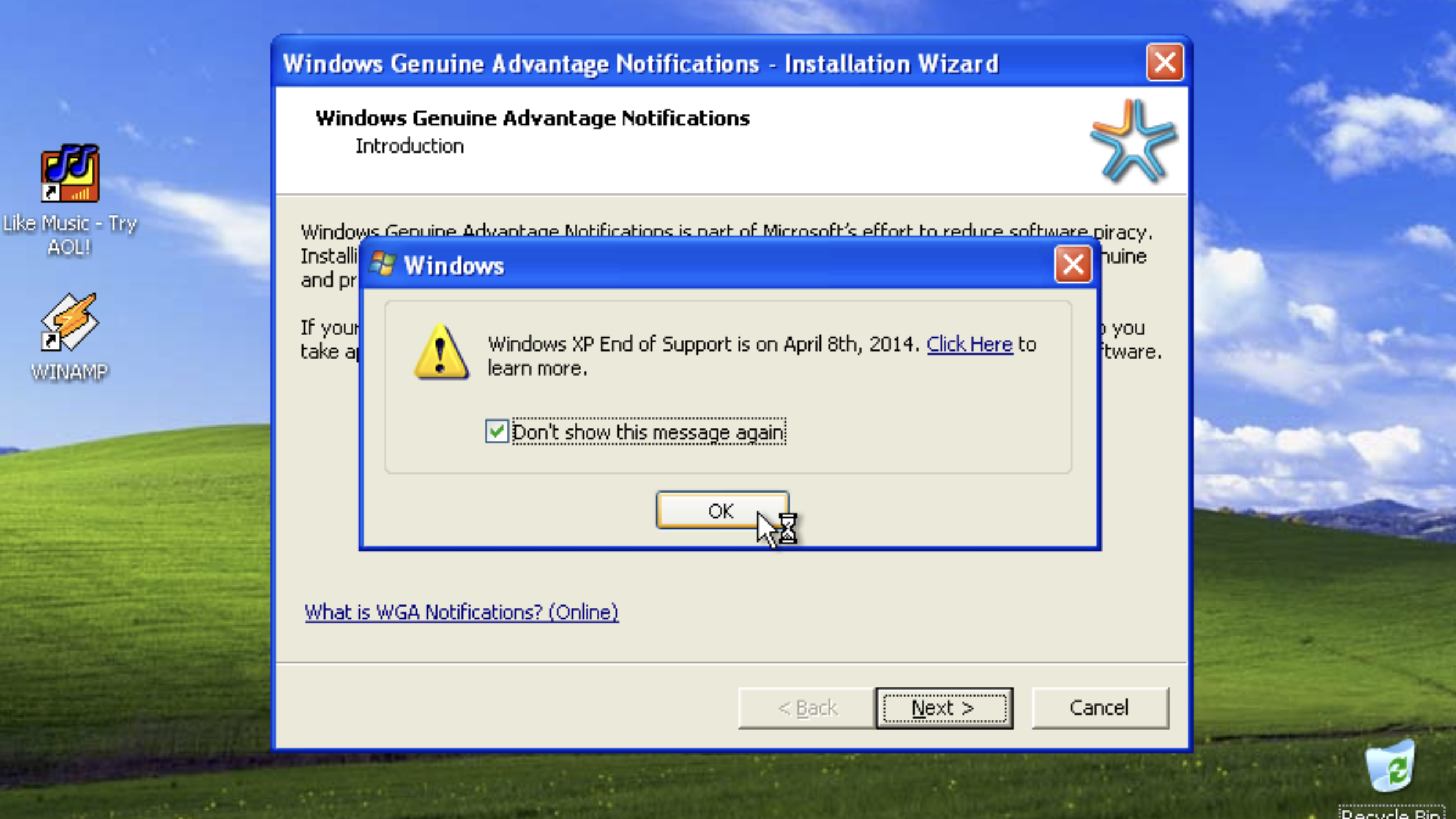 Screenshots of Windows XP running in 2026