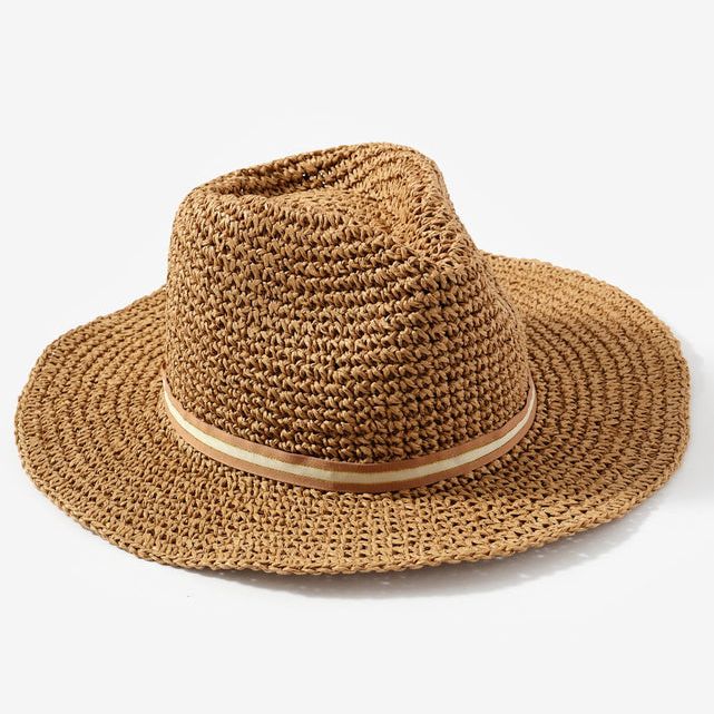 Mint Velvet Tan Woven Panama Hat