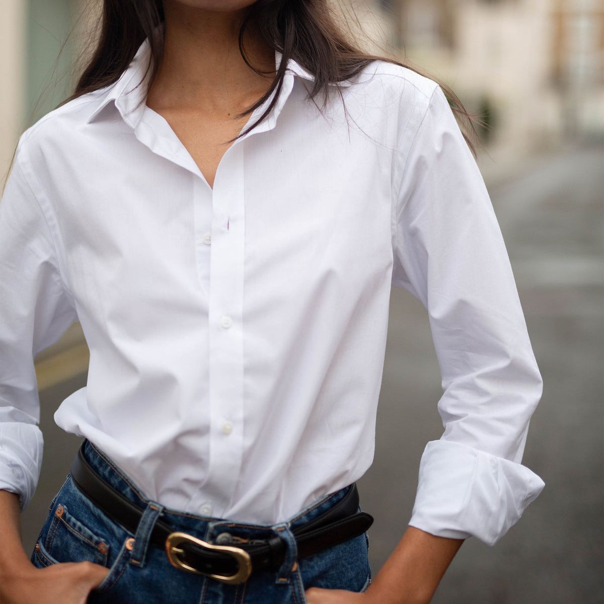 The Boyfriend: Fine Poplin, White