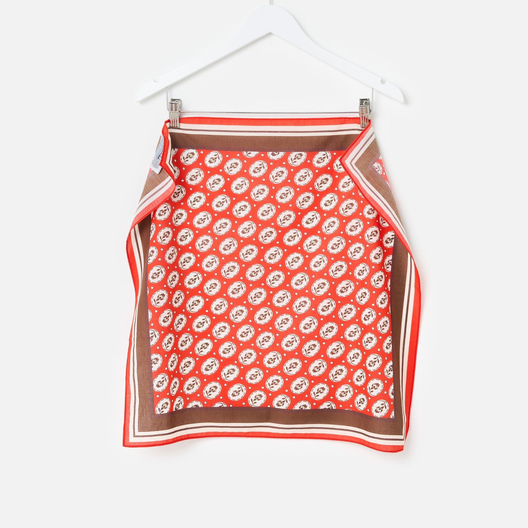 Red &amp;amp; Brown Ditsy Floral Square Scarf | Oliver Bonas