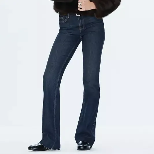 Mango Dark Blue High-Waisted Flared Jeans