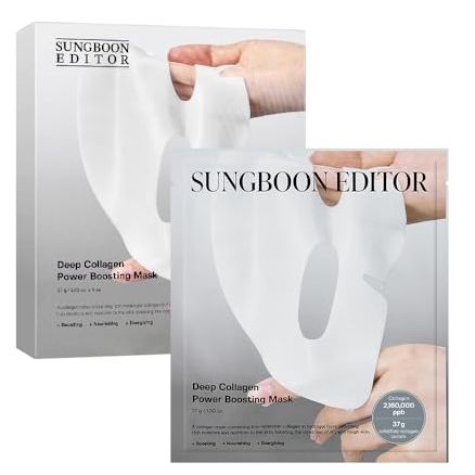 Sungboon Editor Deep Collagen Overnight Mask Hydrating Mask for Glass Skin, Wrinkle Care, Firming &amp;amp; Pore Refining 2,160,000ppb Collagen + 9 Peptides Korean Skincare, 4ea Gifts for Women