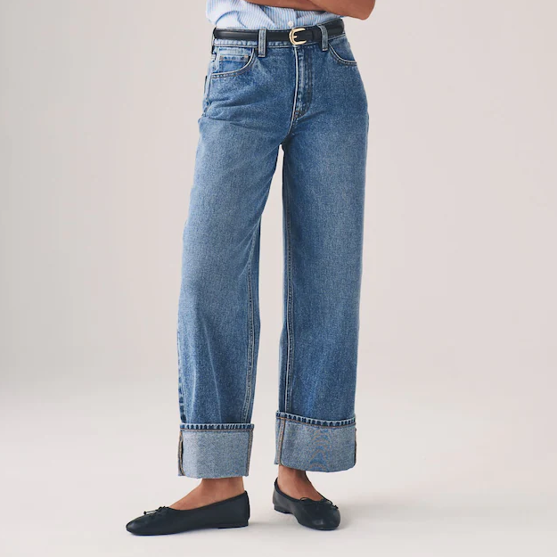 Next, Wide Leg Turn Up Jeans