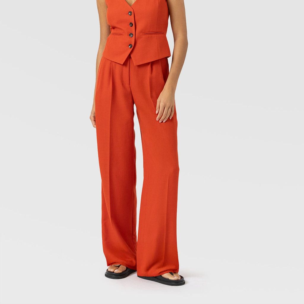 Argent Wide Leg Pant - Burnt Orange