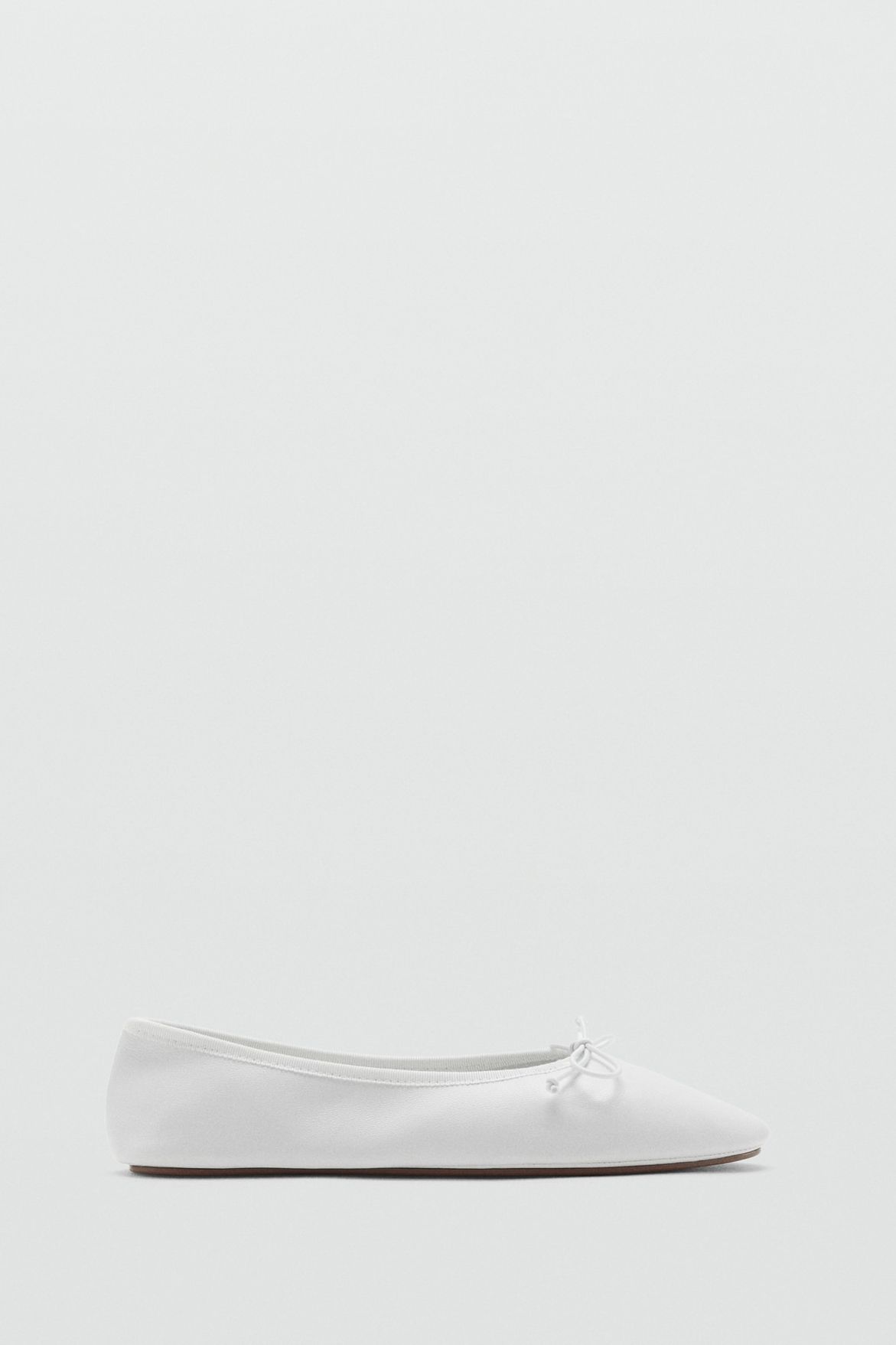 Leather Ballet Flats With Bow - Women | Mango Usa