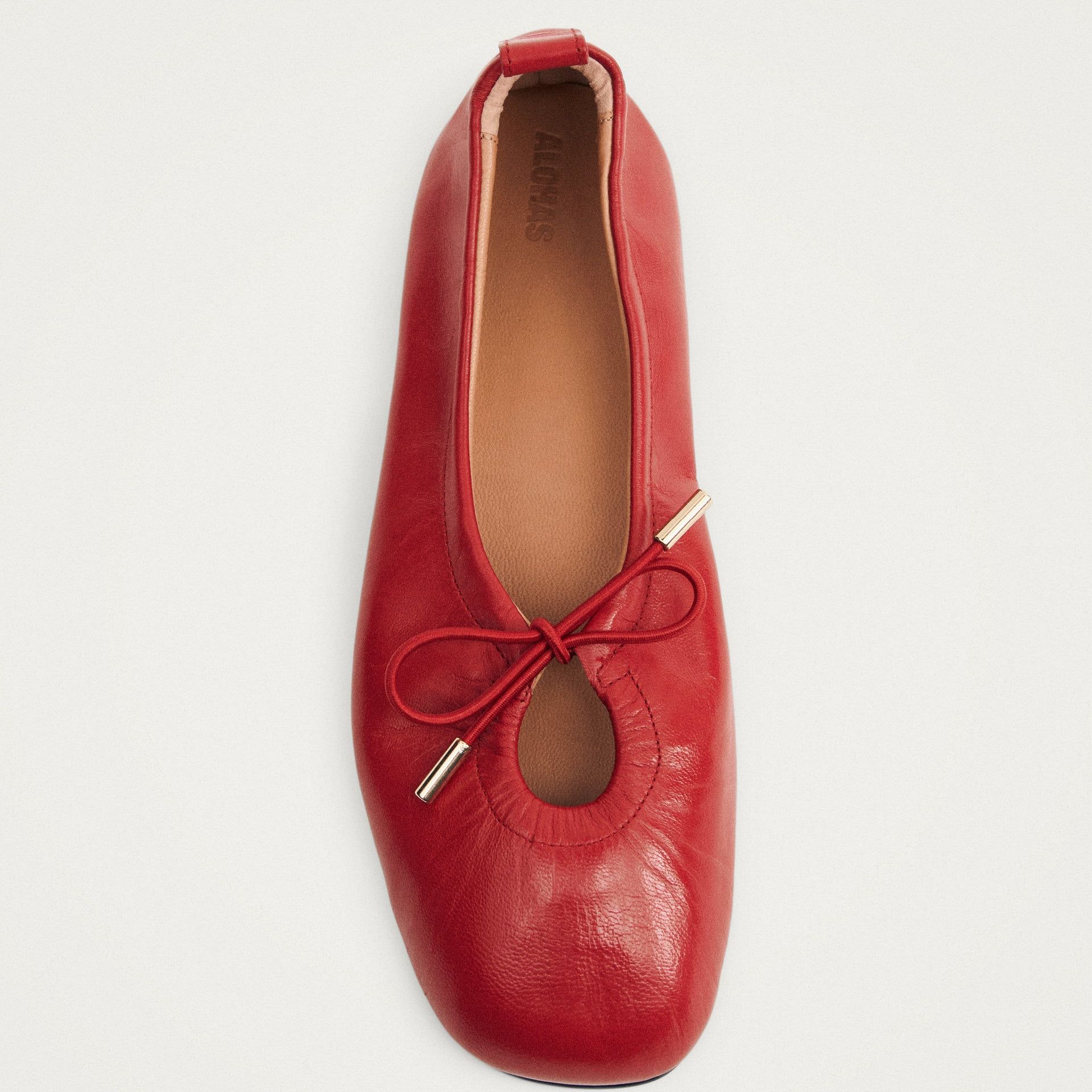 Rosalind Red Leather Ballet Flats