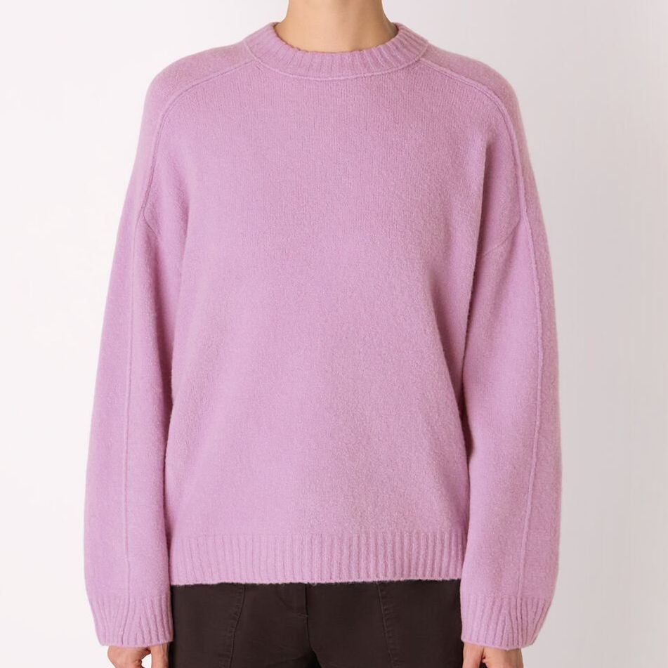 Lilac Wool Mix Seam Detail Knit