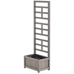 Wooden Planter With Trellis