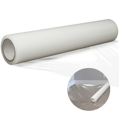 Iajxwi Carpet Protection Film Roll, Clear Plastic Self-Adhesive Carpet Shield Protective Carpet Film, 24&amp;quot; X 328&#039;