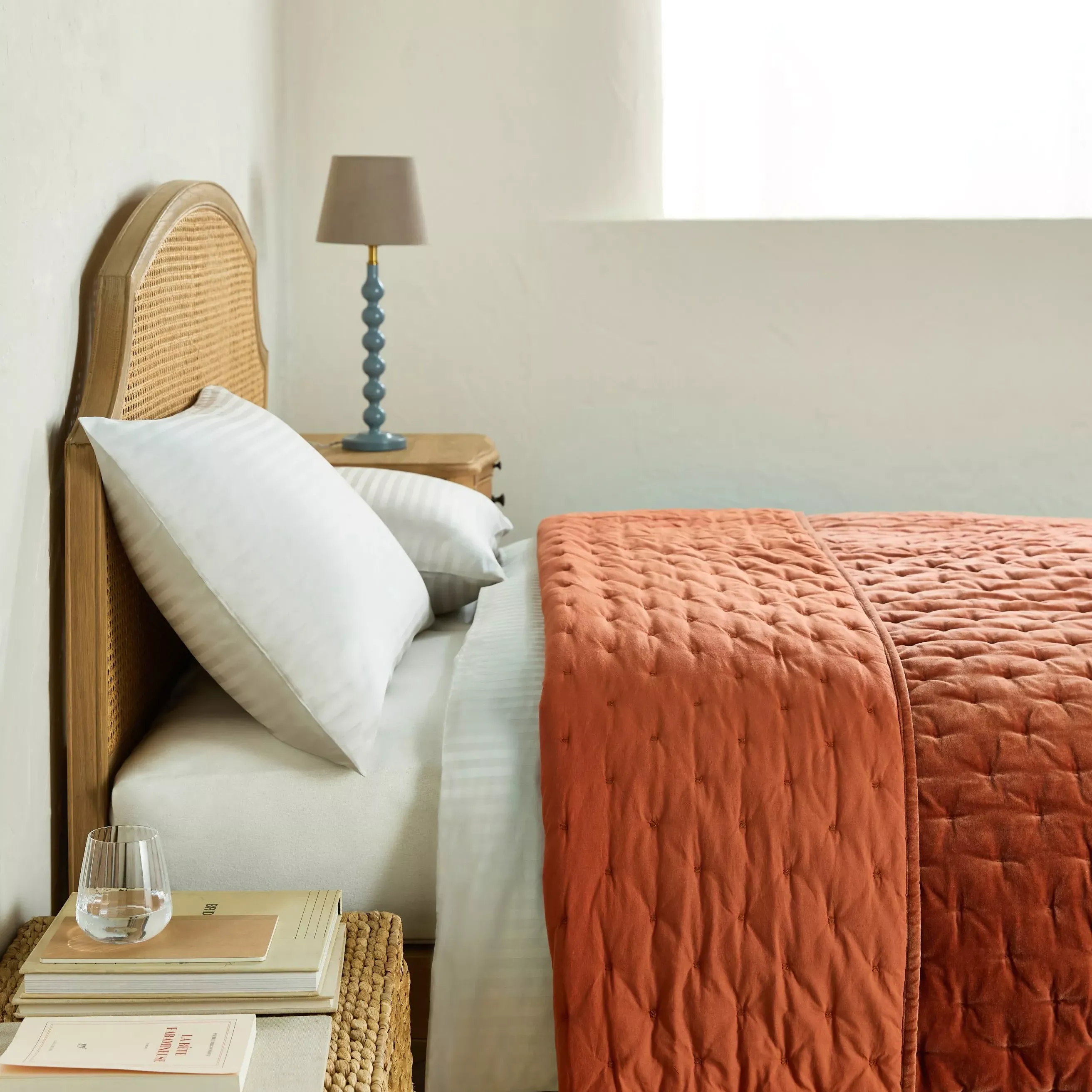 John Lewis Cotton Velvet Quilt, Avocado