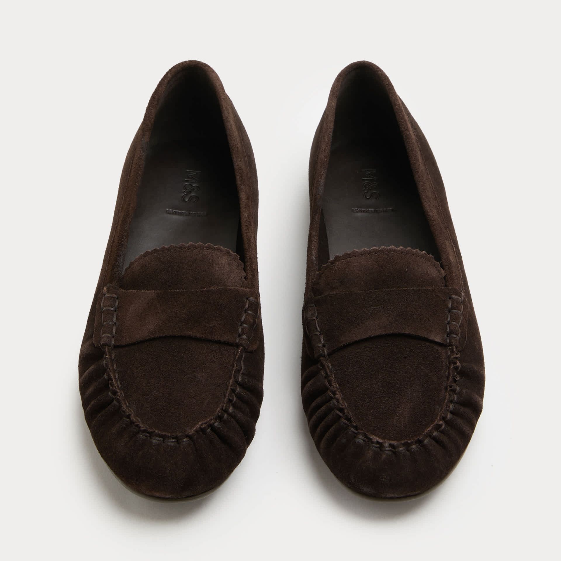 Suede Flat Loafer Pumps