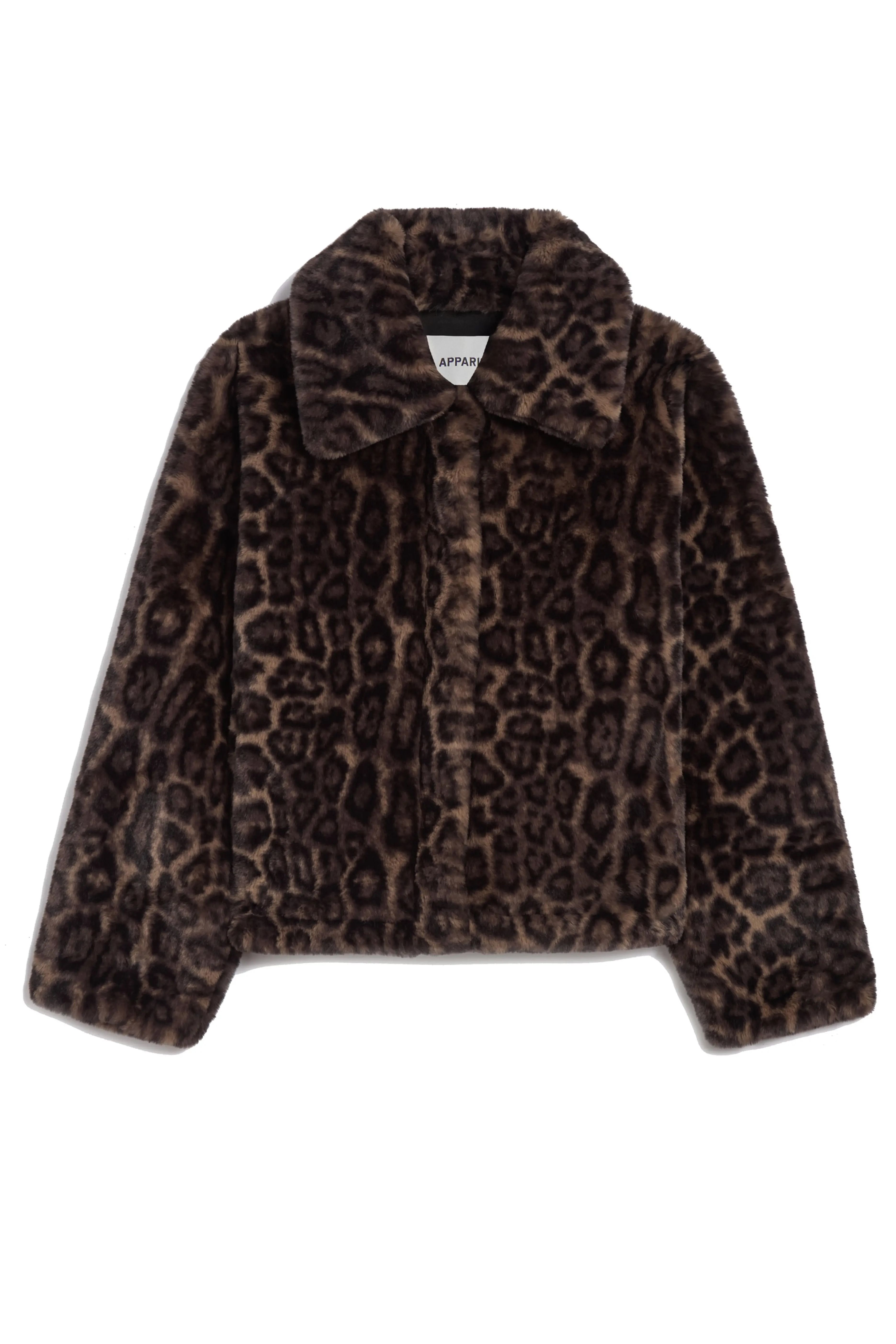 Apparis Elis Leopard Pattern Pluche&amp;trade; Faux Fur Coat