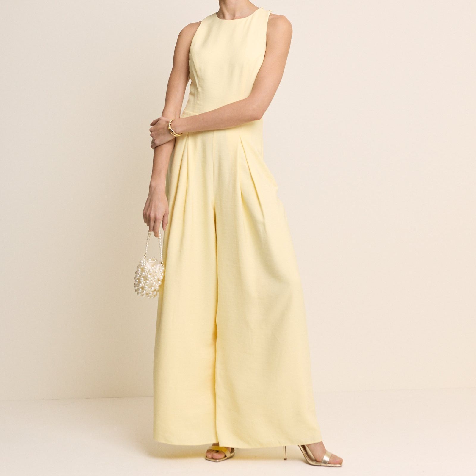Butter Yellow Wide Leg Reign Jumpsuit