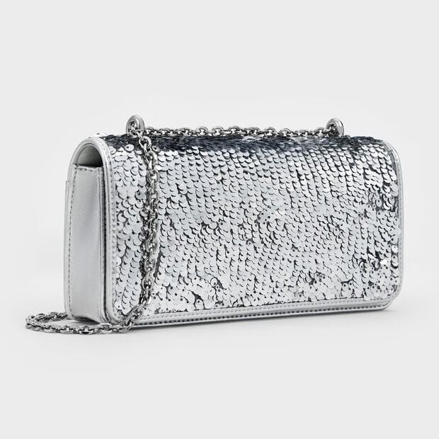 Charles &amp;amp; Keith Paffuto Sequinned Wallet on Chain