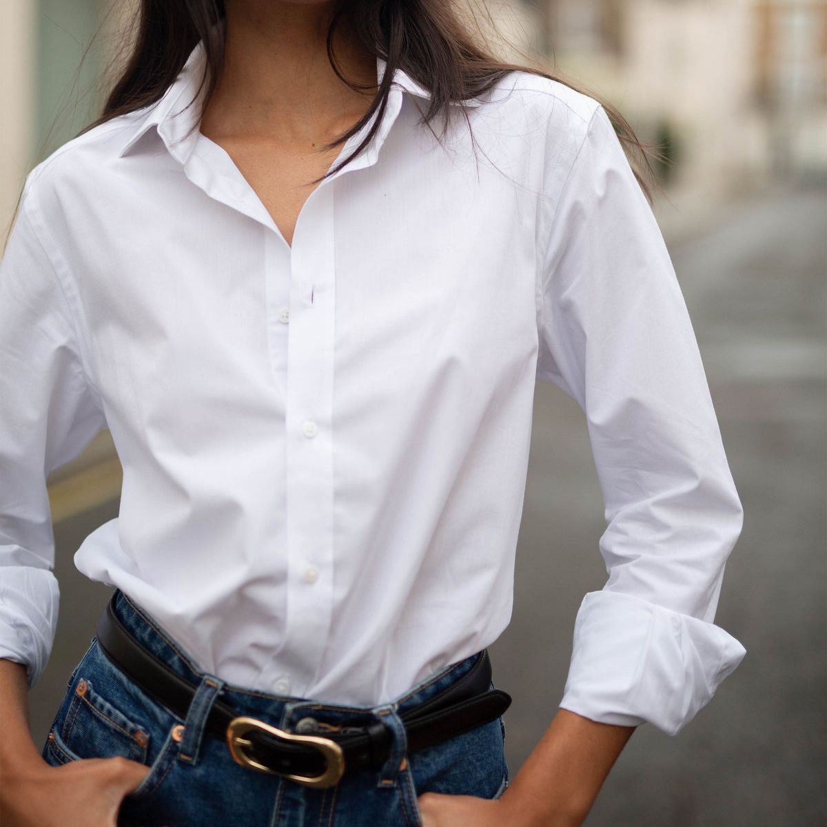 The Boyfriend: Fine Poplin, White
