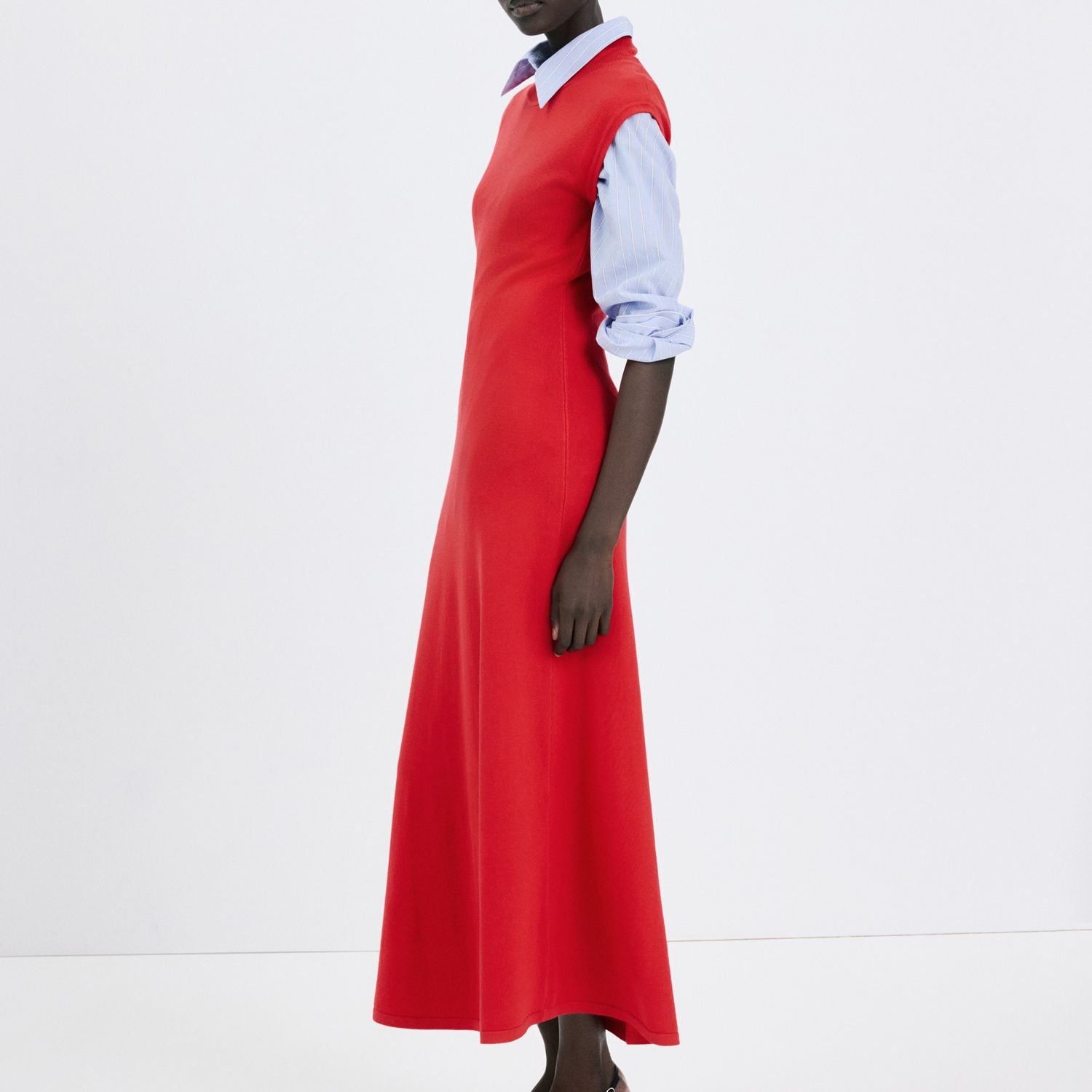 Perkins-Neck Knitted Dress - Women | Mango United Kingdom