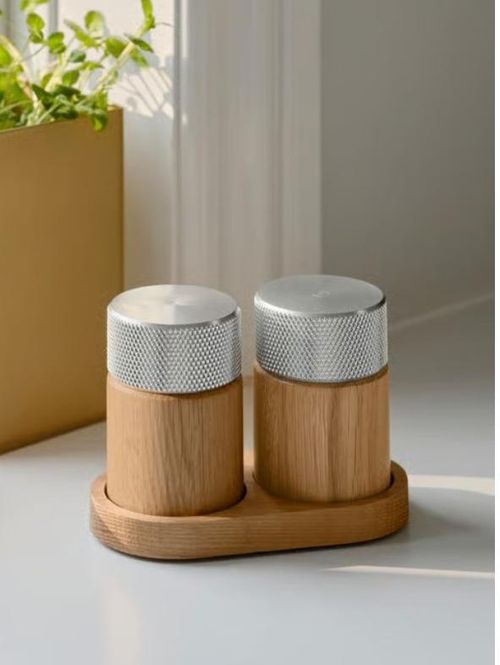 Gjest Sina Salt and Pepper Mill in Dark Ash-Brass