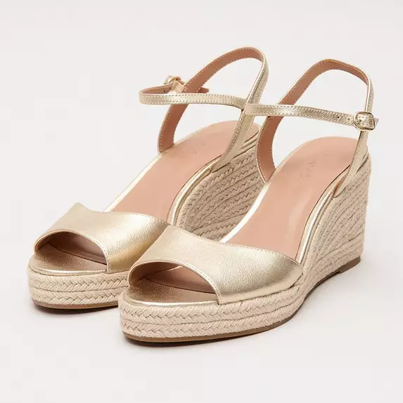 Phase Eight, Gold Metallic Espadrille Sandals