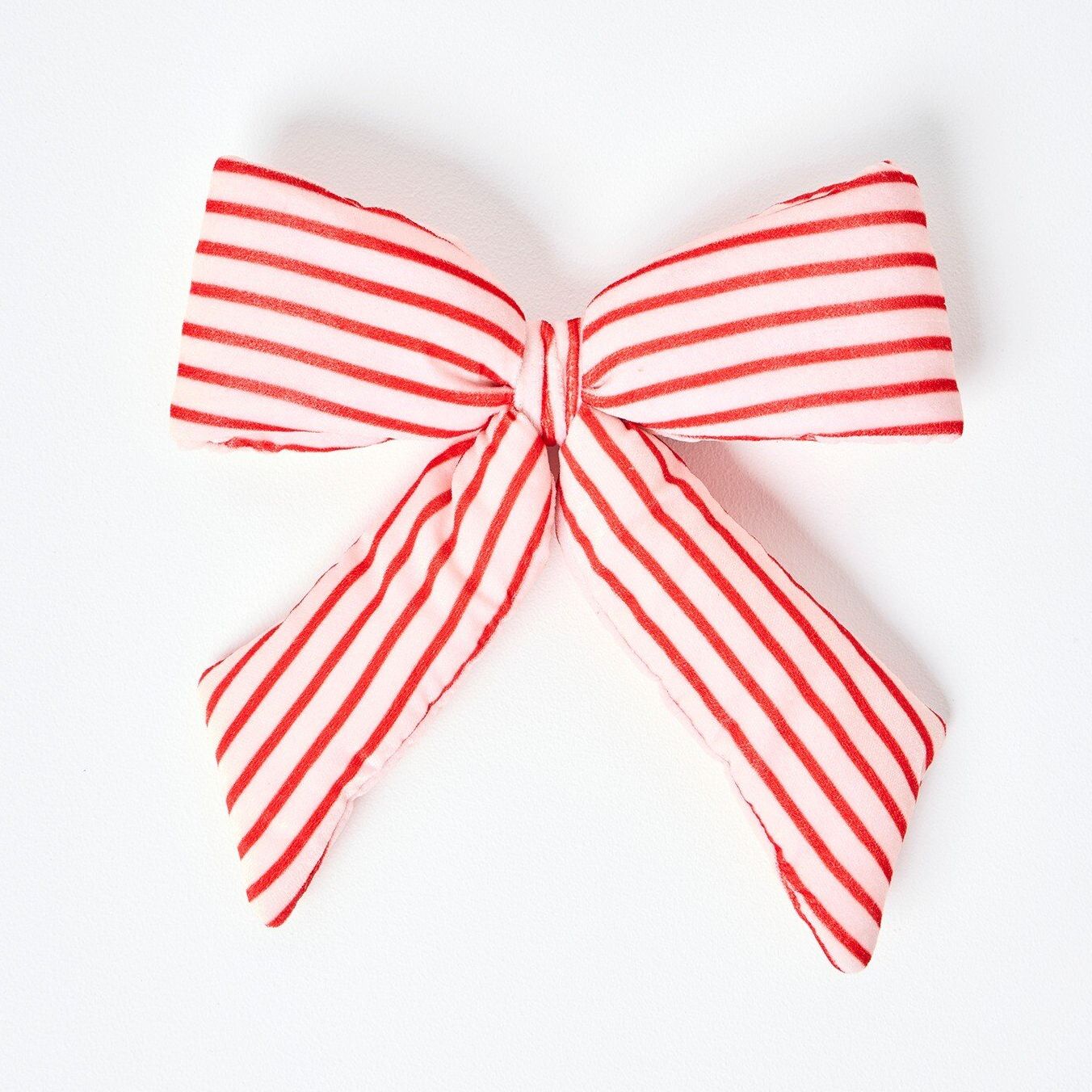 Striped Red Velvet Bow Christmas Tree Topper | Oliver Bonas