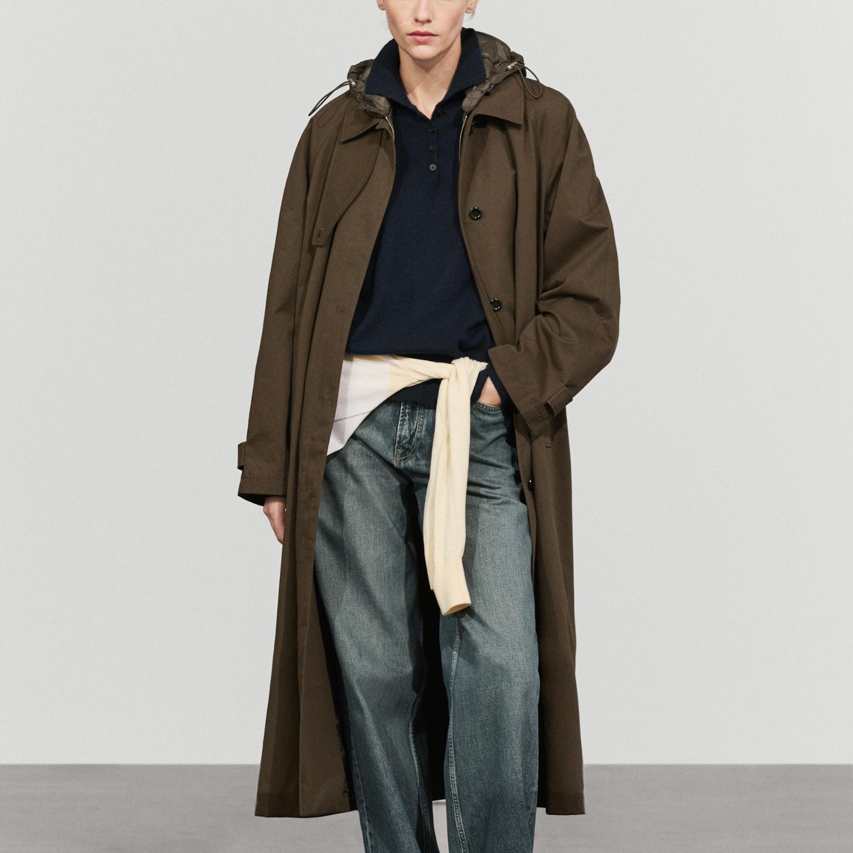 Removable Hood Trench Coat