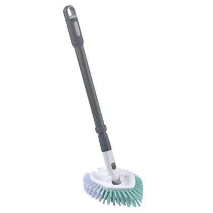 Casabella Tub &amp;amp; Tile Brush - Bathroom Cleaning Brush, Extendable Handle, All-Around Dual Bristles, Bristled Head, Non-Slip Grip