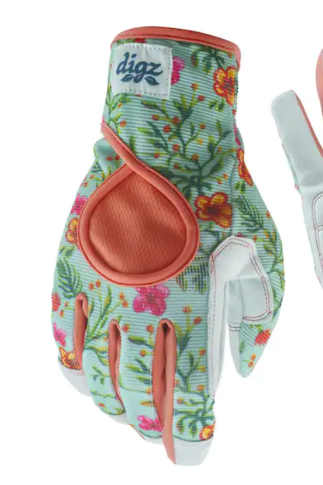 Blue and Orange Botanical Gloves