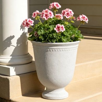 My Texas House 16 X 18.1 Inch Asti Urn White Recycled Resin Planter