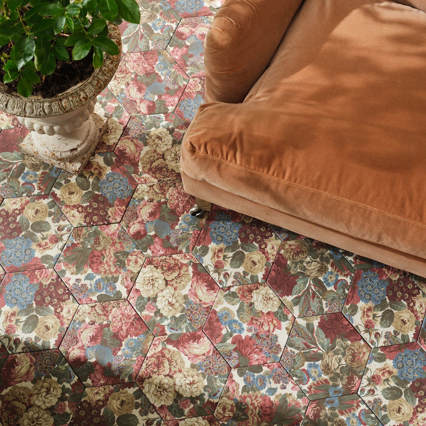 Sanderson - Very Rose &amp;amp; Peony Madder Porcelain - Madder / Sanderson - Very Rose &amp;amp; Peony Madder Porcelain - 20 X 20 X 1.0cm