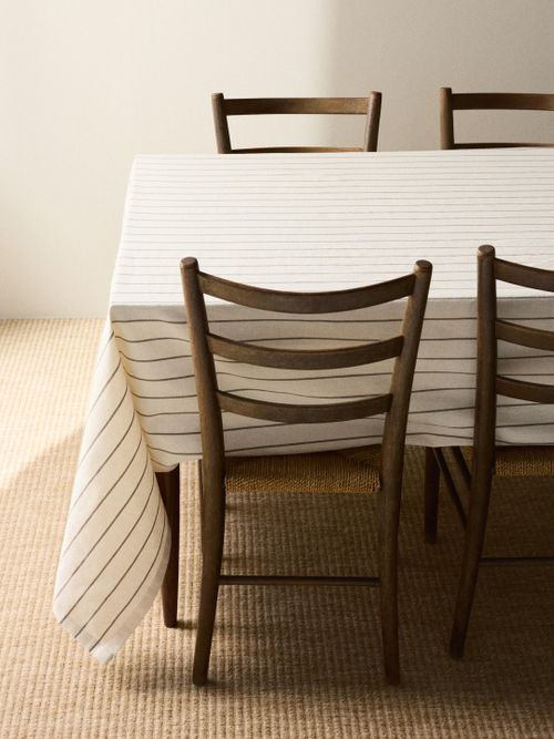 Patterned Linen-Blend Tablecloth