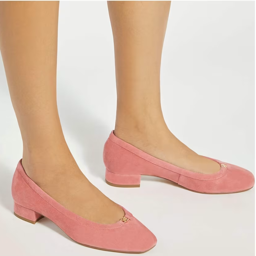 dune london pink block heels
