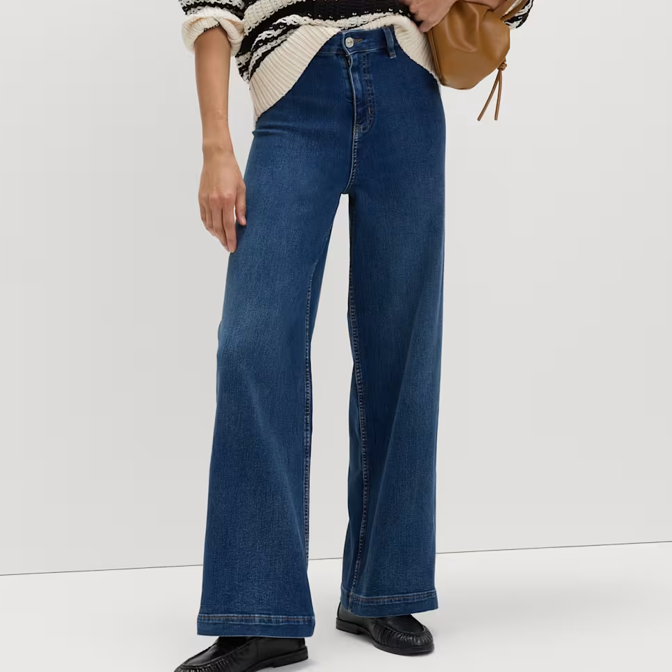 M&amp;amp;S, High Waisted Wide Leg Ankle Grazer Jeans