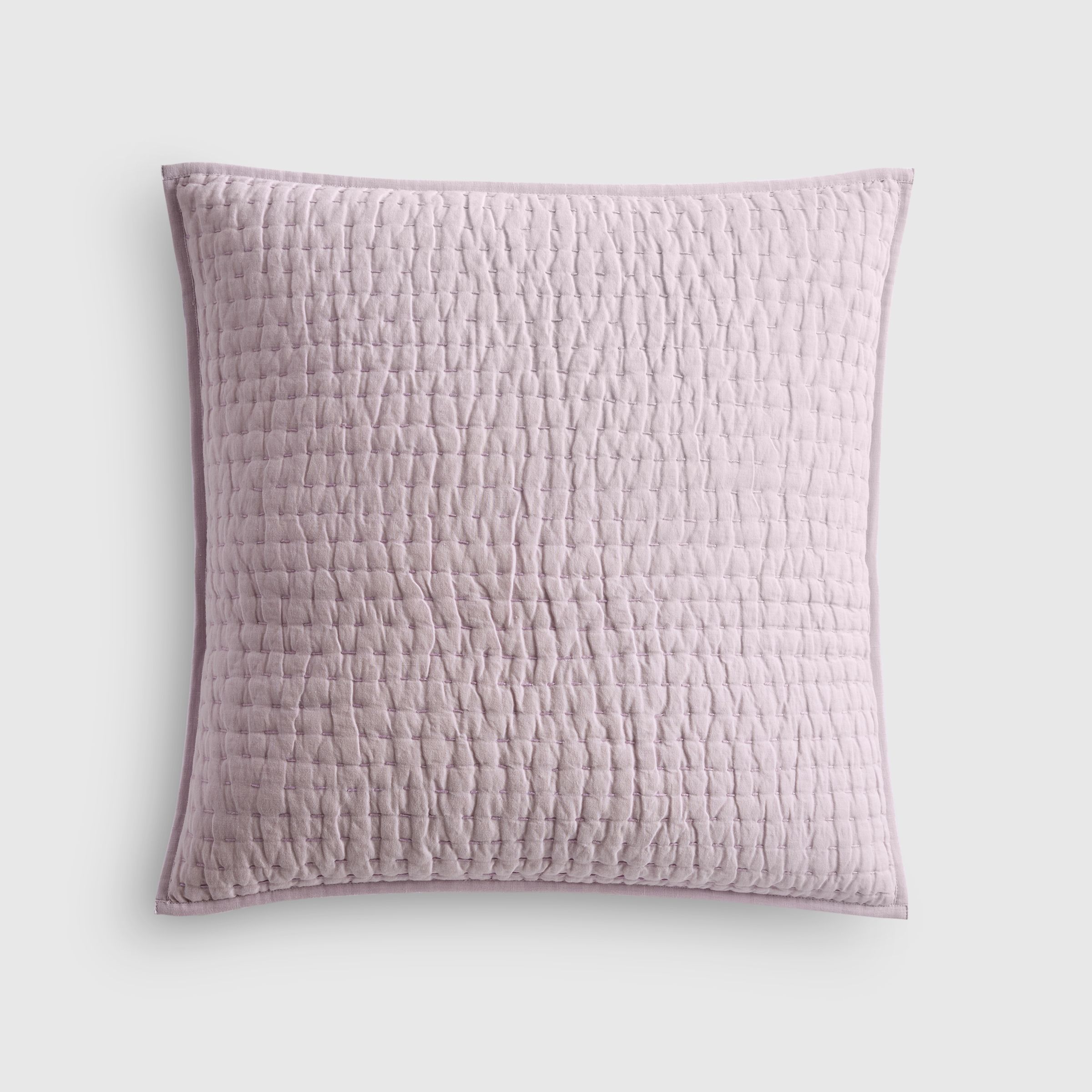 European Linen Cotton Stitch Quilted Euro Sham